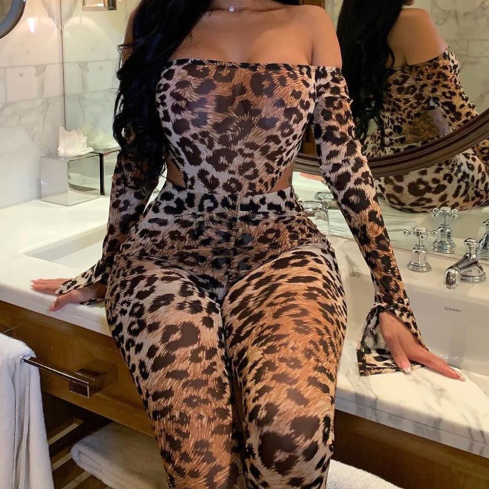 Leopard pants set